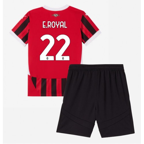 Fotbalové Dres AC Milan Emerson Royal #22 Dětské Domácí 2024-25 Krátký Rukáv (+ trenýrky)